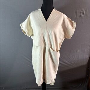 HACKWITH DESIGN HOUSE Vera  Cotton Tunic Dress Natural‎ Size XS